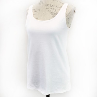 J.JILL White PERFECT SHELF-BRA TANK TOP Scoop Neck Casual Summer Medium