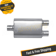 Gibson Bm0109 3 Center In2.5 Dual Out Oval Stainless Mwa Muffler Gibson Bm0109 3 Center In2.5 Dual Out Oval Stainless Mwa Muffler