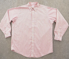 Brooks Brothers Shirt Mens 16.5 Red White Blue Button Up Dress Striped