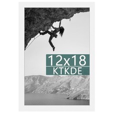 12x18 Picture Frame White Wooden, Polished Plexiglass, Rectangle Photo Frame ...