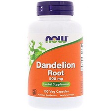 NOW Dandelion Root 500mg, 100 Capsules Pack of 3 