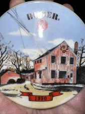 Vintage Ruger Firearms 1990 plate Christmas ornament 3 inches Rare! Southport Ct