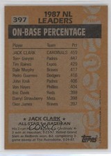 1988 Topps All Star Blank Front Jack Clark #397 0kb5