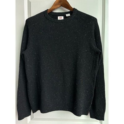 Levi s PURE WOOL sweater size Medium Vintage Charcoal Black with Colored Slub