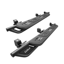 Rugged Steel Running Boards, Black Powder-Coated Non-Slip Side Steps, Tube