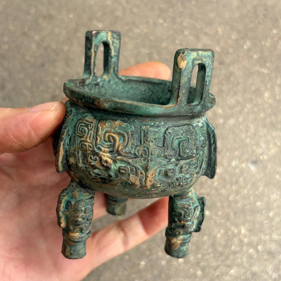 3,6"" XUANDE Antigua dinastía china período sacrificio 宣德 quemador de incienso incensario Foto 2 de 4