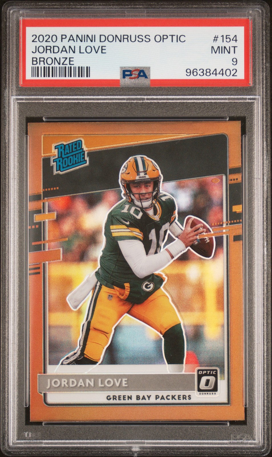 2020 Panini Donruss Optic Jordan Love Bronze PSA 9 #154 Packers