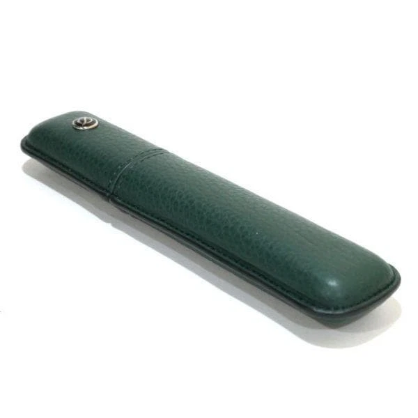Estuche para lápices de cuero DuPont S.T.Dupont 007128 para 1 bolígrafo verde nuevo Foto 3 de 4