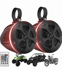 Pyle, Marine Speaker System, 800W, Bluetooth, Waterproof, RGB Lights - 4" Act...