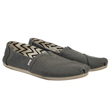 Toms Unisex Gray Alpargata Classic Loafer Flat Canvas Slip On Shoes Sz 8 0220