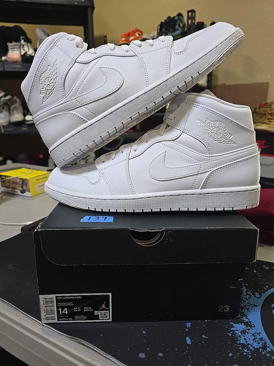 Jordan 1 Mid Triple White | eBay