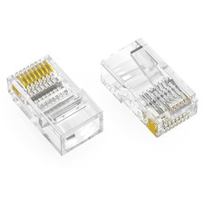 RJ45 CAT5E Plug Stranded 2 Prong 6Micron 100pk