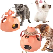 Interactive Cat Toy, Track Balls, High-Elasticity Teaser Wand, Slow Feeder Toy