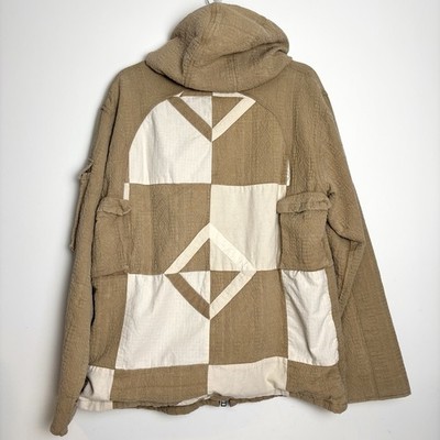 Eighteen East Prospect Parka Hooded Jacket Khadi Patchwork Back Men s M 18East