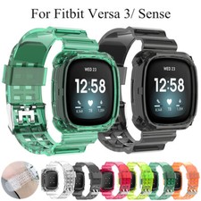 Silicone Transparent Wrist Sport Strap Watch Band for Fitbit Versa3/Sense Watch