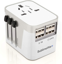 Power Plug Adapter - 4 USB Ports Wall Charger - Fast Charging Adapter for 150 Co