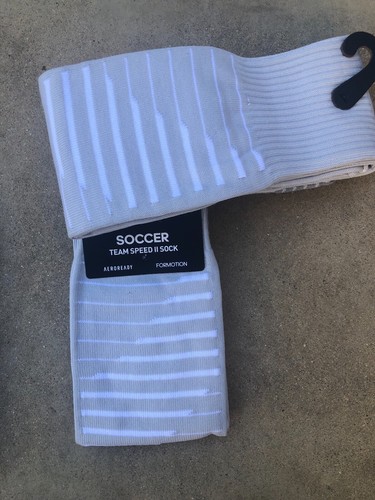 ADIDAS Team Speed II Soccer Socks 1 pr Small kids SHOE 13C-4Y Youth Gray, White - Picture 3 of 4