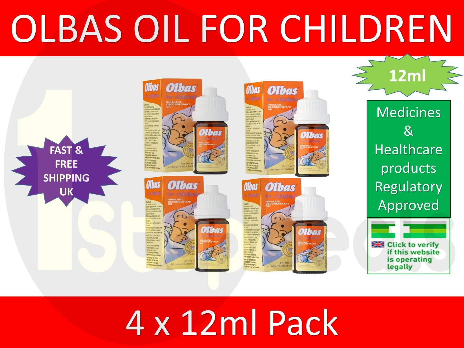 Olbas Oil for Children 12 ml Inhalant Decongestant Various Value Packs eBay