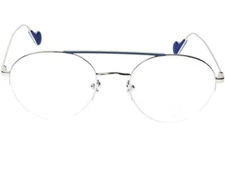 Moncler ML 5061 016 Silver Round Semi Rimless Metal Eyeglasses Frame 51-20-145