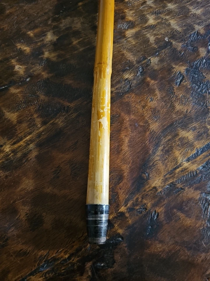 Bastón de bambú mango de ladrón 38" marrón quemado negro mango Foto 3 de 4