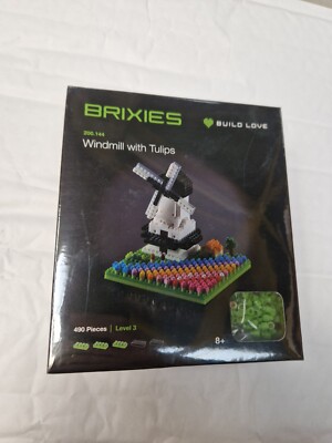 BRIXIES 3D BAUSTEINE 200.144 WINDMÜHLE MIT TULPEN BAUSATZ SET 490 TEILE NEU
