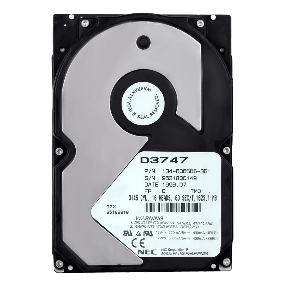 Hard Drive NEC D3747 1.68GB 4500U/Min 384KB Cache Pata Ata Ide 3.5 " Inch - Image 2 of 3