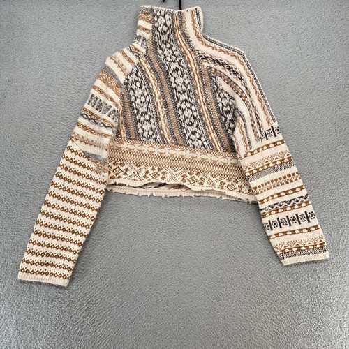 Rag & Bone Sweater Womens XXS Asymmetrical Wool Alpaca Fair Isle Hollis T-Neck
