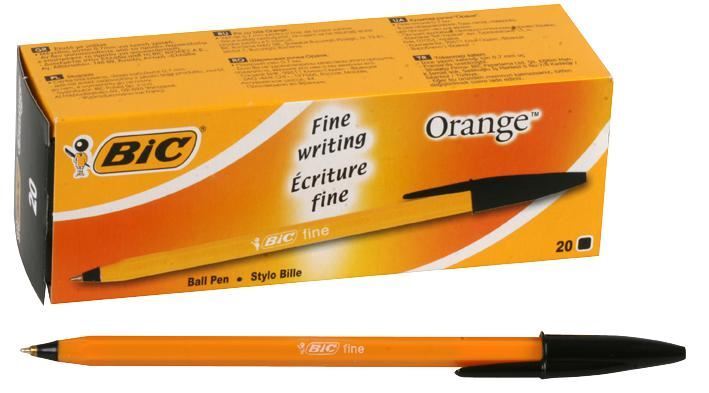BIC Fine Tip Cristal Orange Ballpoint Pens Pack of 20 (Black