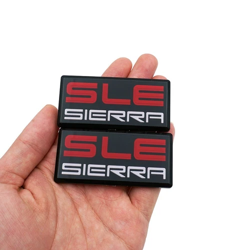 2x Fits 88-94 Yukon Suburban Sierra SLE Cab Emblem Pillar Roof Badge Red White - product listing photo