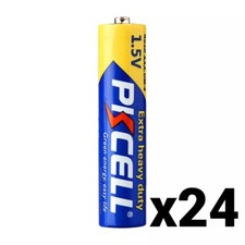24 PKCELL AAA BATTERIES HEAVY DUTY 1.5V R03P PC2400 CARBON ZINC BRAND NEW