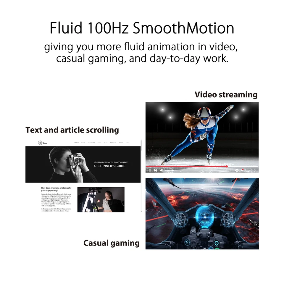 ASUS VA24EHF 23.8 Inch Full HD IPS Gaming Monitor 100Hz Eye Care Technology - Image 3 of 4