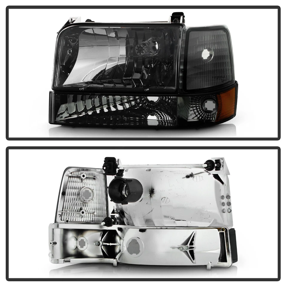 Faróis Smoke 1992-1996 Bronco F150 F250 F350 para-choque luzes de canto esquerda+direita - Imagem 3 de 4