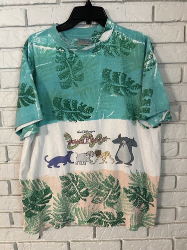 Vintage 90er Jahre The Jungle Book Grafik AOP Disney T-Shirt Größe XL