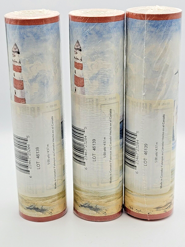 Sunworthy Wallpaper Border SailBoats Lighthouse Sand Beach (3) 5 yards each - Picture 2 of 7