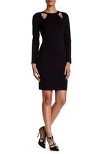 Halston Heritage Ponte Black Cut Out Dress Size XS S or M 