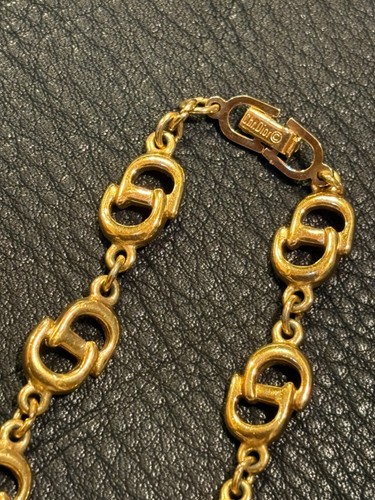CHRISTIAN DIOR Armband Armreif Kette AUTH BIG LOGO Vintage Rare CD GP F/S A738 - Bild 8 von 21
