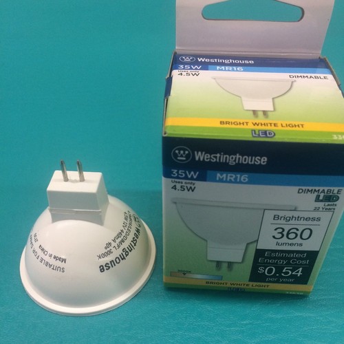 2 Westinghouse Bright White Light Bulbs Dimmable 35W MR16 LED 360 Lumens NEW - 第 6/7 張圖片