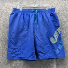 Nike Shorts Men XXL Adult Blue Athletics Lined Swoosh Polyester Swimwear Trunks
