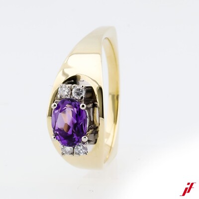 Bague Or Jaune 14k Avec Diamants 1,80 Carats - Taille 54 - Occasion