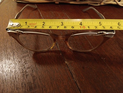 Vintage Original Cats Eye Glasses Rinestones Glass Case Clean Cloth 50' 60' 70' - Picture 10 of 16