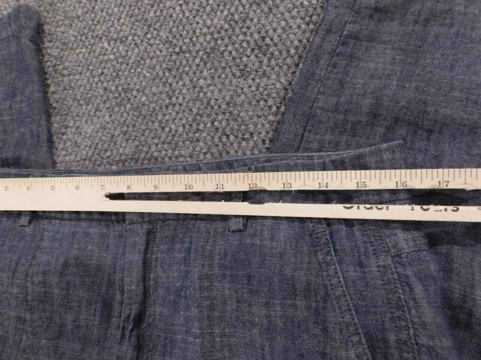 Брюки Vince женские 2 синие прямые на молнии темно-синие грузовые льняные lyocell - Изображение 3 из 4