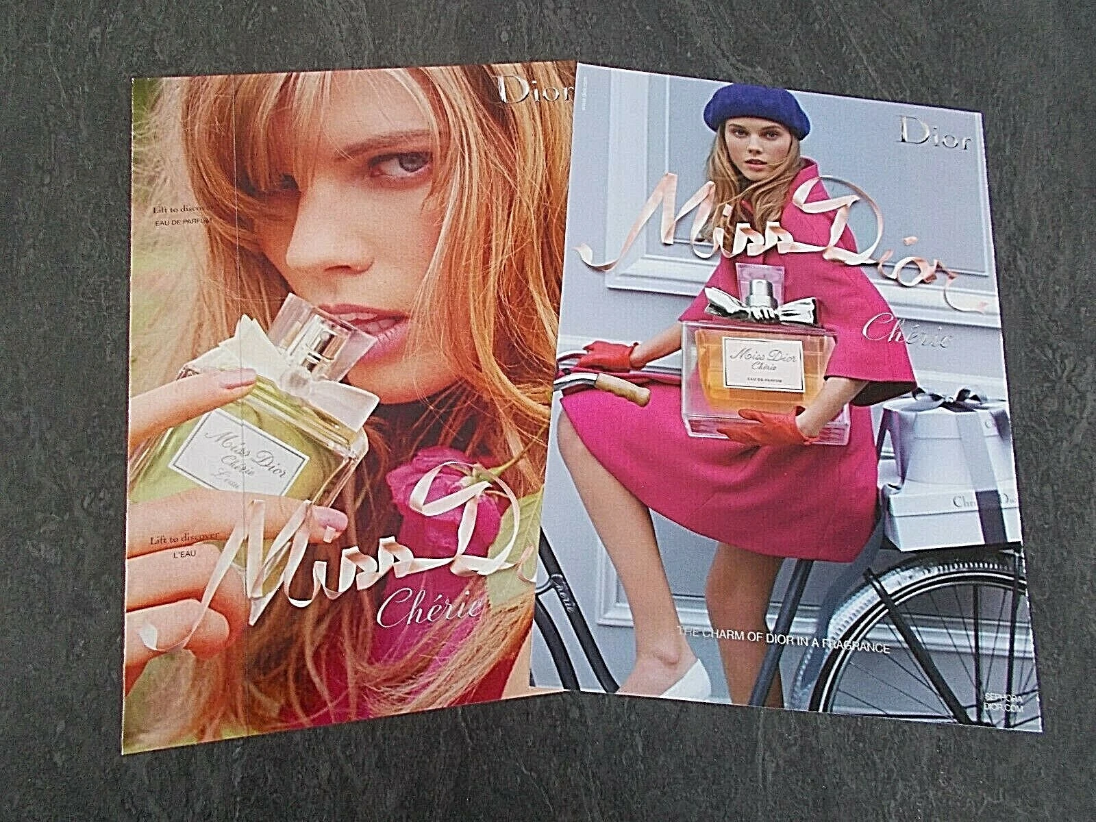 Publicité papier Parfum. Perfume Ad Miss Dior chérie de Dior recto verso B. Parf