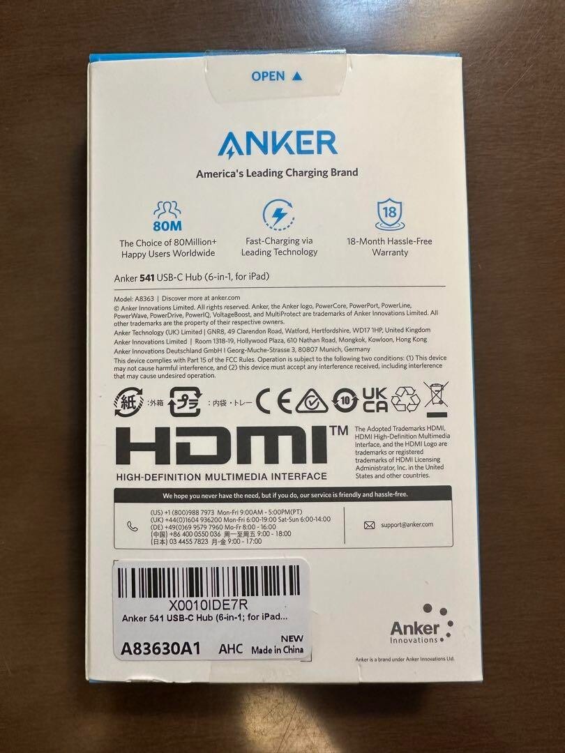 分配器・切替器 Anker 541 USB-C /7 (6-in-1) 楽天市場】Anker 541 USB-C ハブ (6-in-1, for iPad) USB PD対応