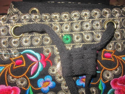 Mazexy Women Fashion Embroidery Lotus Flower Backpack 10" x 9" EUC - Picture 7 of 10