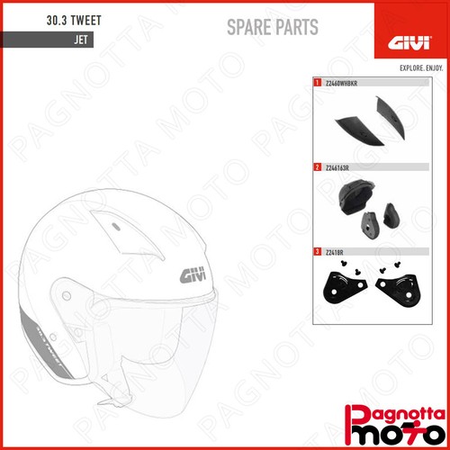 Z2408TR RICAMBIO CASCO GIVI JET 30.3 TWEET VISIERA TRASPARENTE ANTIGRAFFIO  LUNGA | eBay