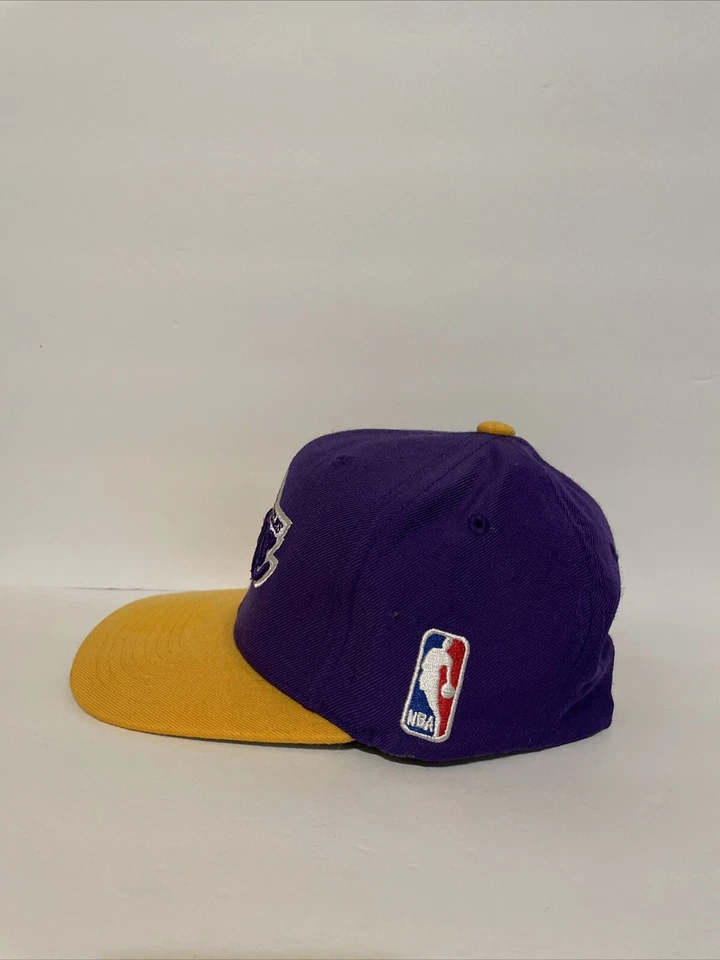 De colección Mitchell & Ness Los Angeles Lakers Snapback Sombrero Madera Dura Clásicos Lana Foto 3 de 4