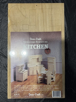#ad Duracraft Kitchen Furniture Kit KR30 1988 NEW Dollhouse Furniture *48 $13.49