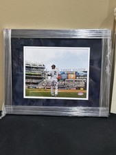 Derek Jeter Signed Autographed Yankees Baseball 8x10 Photo Framed Steiner *18