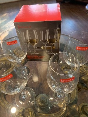 New  4 Spiegelau White Wine Glasses 6oz Crystalline German