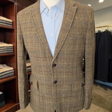 Gant Moon Tweed Blazer 42r Working Cuff Overcheck 54 Eu Patch Pocket